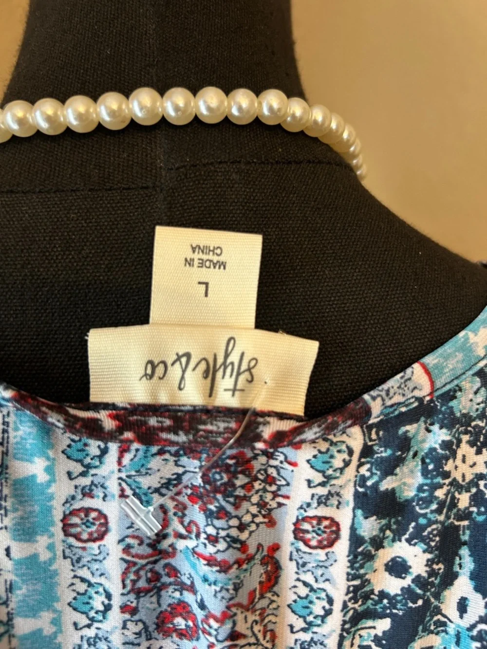 Style & Co. Blue, Navy & Red Patterned Maxi Dress - Picture 13 of 15